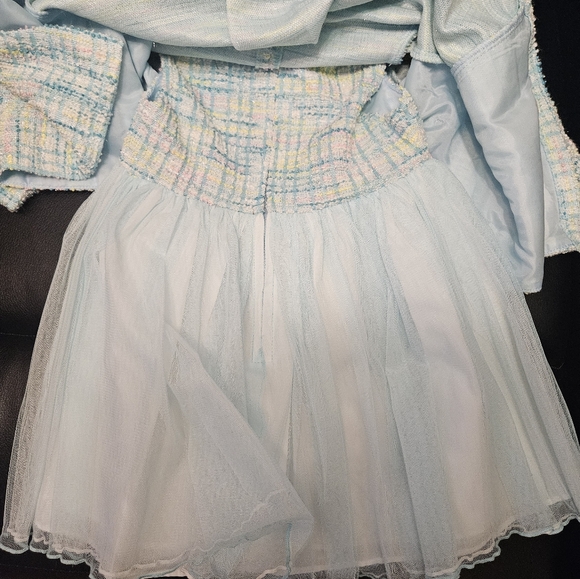 Dress With Blue  Coat Jacket - Picture 4 of 4